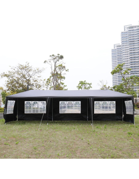 Carpa de Fiesta Exterior 3x9m ANTSKU Negra con Paredes Removibles