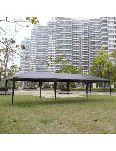 Carpa de Fiesta Exterior 3x9m ANTSKU Negra con Paredes Removibles