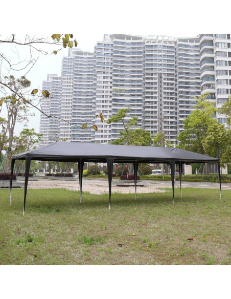 Carpa de Fiesta Exterior 3x9m ANTSKU Negra con Paredes Removibles