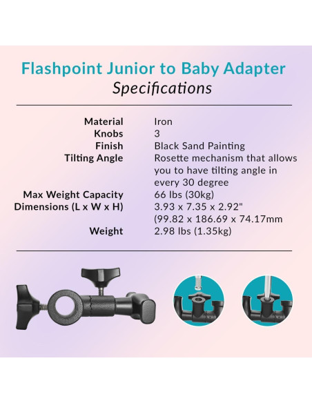 Adaptador Flashpoint Junior a Baby - Hierro Ajustable 1.36kg