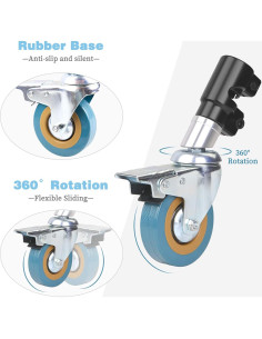 Juego de 6 Ruedas Giratorias ShowMaven 5.08cm con Freno 2