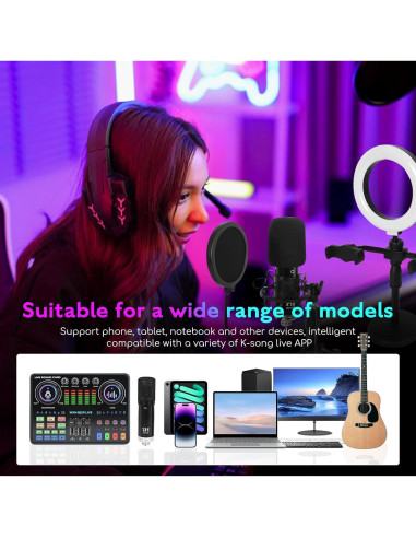 Paquete de Podcast Profesional ALSO GO WXH520 con Tarjeta de Sonido