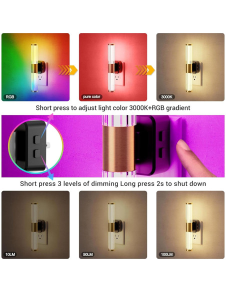 Luz Nocturna JandCase RGB con Sensor y Regulador 9.14cm
