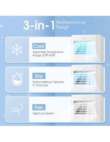 Aire Acondicionado Portátil COSTWAY FP10233US-WH 8000 BTU Blanco