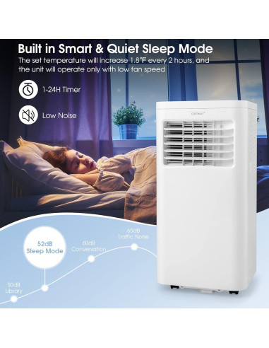 Aire Acondicionado Portátil COSTWAY FP10233US-WH 8000 BTU Blanco