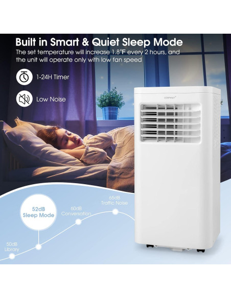 Aire Acondicionado Portátil COSTWAY FP10233US-WH 8000 BTU Blanco