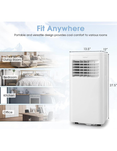 Aire Acondicionado Portátil COSTWAY FP10233US-WH 8000 BTU Blanco