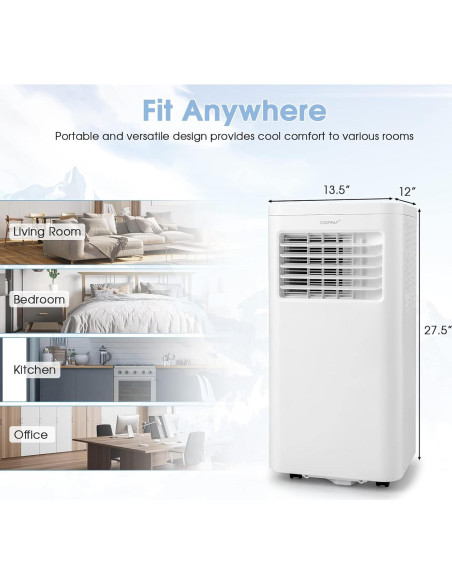 Aire Acondicionado Portátil COSTWAY FP10233US-WH 8000 BTU Blanco