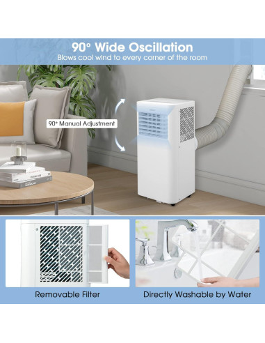 Aire Acondicionado Portátil COSTWAY FP10233US-WH 8000 BTU Blanco