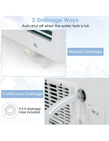 Aire Acondicionado Portátil COSTWAY FP10233US-WH 8000 BTU Blanco