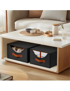 Cajones de Almacenamiento Apilables Homsorout 4 Piezas Negro 2