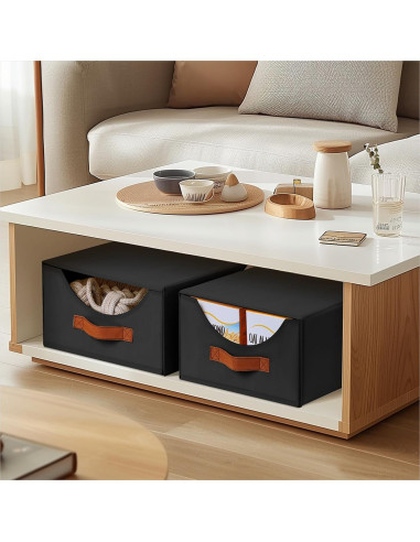 Cajones de Almacenamiento Apilables Homsorout 4 Piezas Negro