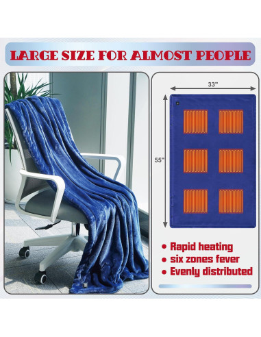 Manta Calentada a Batería KADORVA 139.7x83.8cm Sin Cable