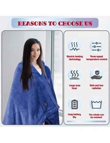 Manta Calentada a Batería KADORVA 139.7x83.8cm Sin Cable