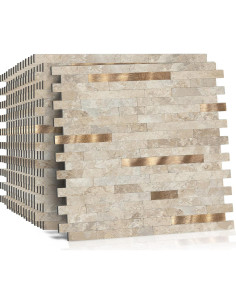 10 Azulejos de PVC Autoadhesivos Mijaro Beige 29.21x29.97 cm 2