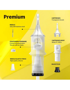 Agujas de Cartucho para Tatuajes HAWINK 20pcs Mixtas 2