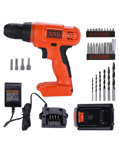 Taladro Atornillador Inalámbrico BLACK+DECKER 20V MAX + 30 Accesorios