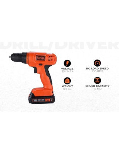 Taladro Atornillador Inalámbrico BLACK+DECKER 20V MAX + 30 Accesorios 2