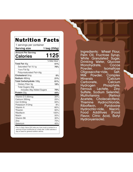 Galleta Energética de Chocolate Beleon 1 Día Supervivencia