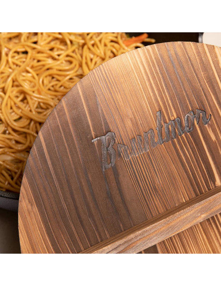 Wok de hierro fundido esmaltado Bruntmor 35 cm con tapa