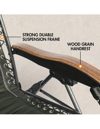 Silla de Patio Reclinable Portal XL con Cojines y Porta Vasos