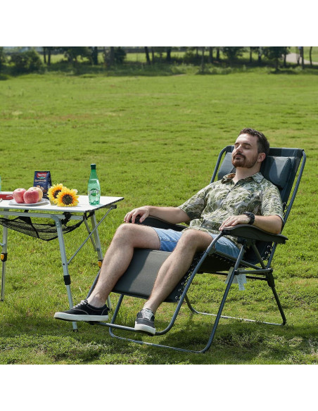 Silla de Patio Reclinable Portal XL con Cojines y Porta Vasos