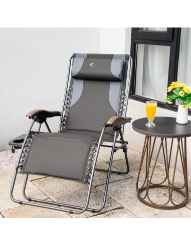 Silla de Patio Reclinable Portal XL con Cojines y Porta Vasos