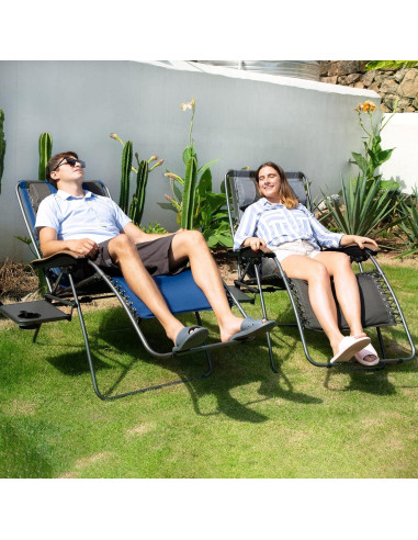 Silla de Patio Reclinable Portal XL con Cojines y Porta Vasos