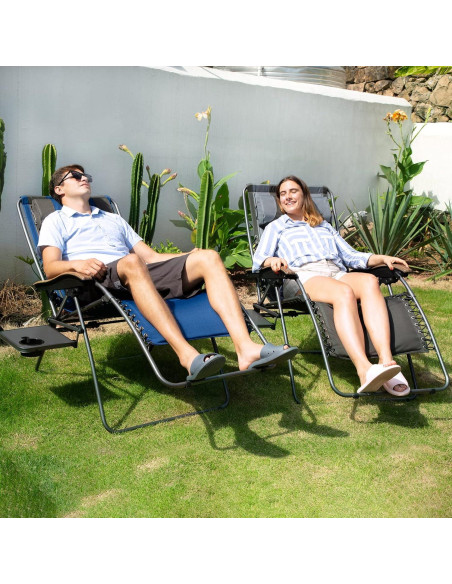 Silla de Patio Reclinable Portal XL con Cojines y Porta Vasos