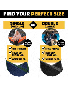 Hamaca de Camping Doble Wise Owl Outfitters con Saco Aislante 2