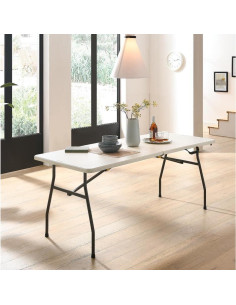 Mesa Plegable 182.88x76.2 cm Living and More Blanca 2