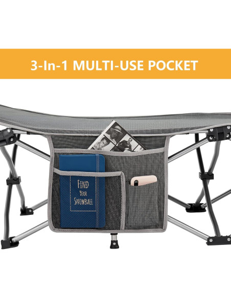 Cama de Camping Plegable KingCamp 190x67cm 120kg Gris