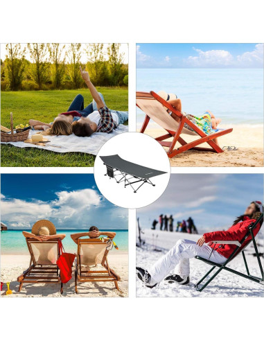 Cama de Camping Plegable KingCamp 190x67cm 120kg Gris