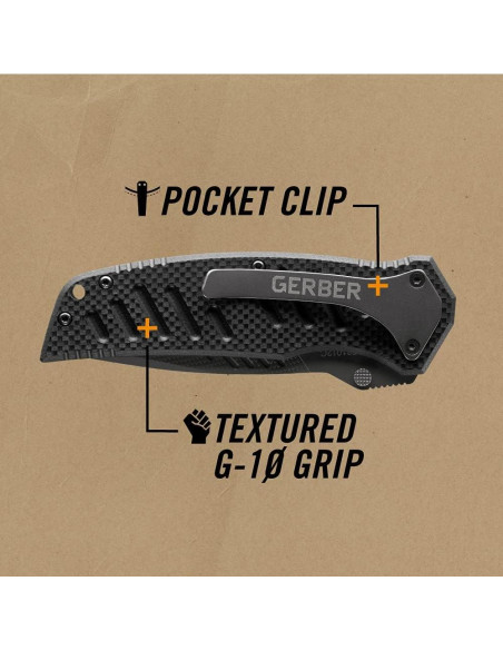 Cuchillo de bolsillo Gerber G0594 Táctico Minimalista 8.26 cm