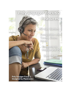 Auricular Estéreo Bluetooth Poly Voyager Focus 2 USB-C ANC 2
