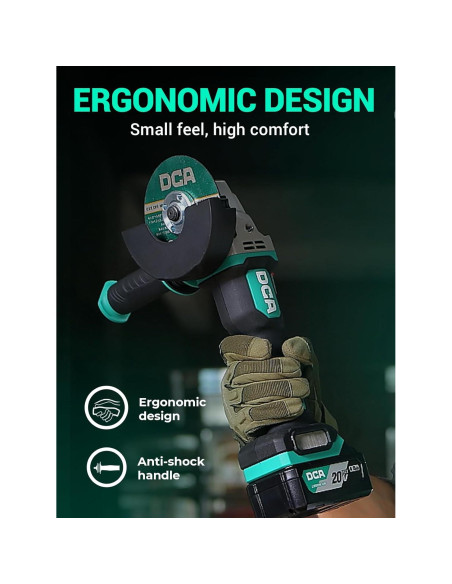 Amoladora Angular DCA 20V 4-1/2" 630W Batería 4.0Ah