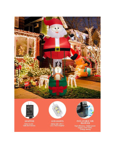 Ventilador de Aire Inflable Kalolary 12V 1A con 3 Luces LED 2