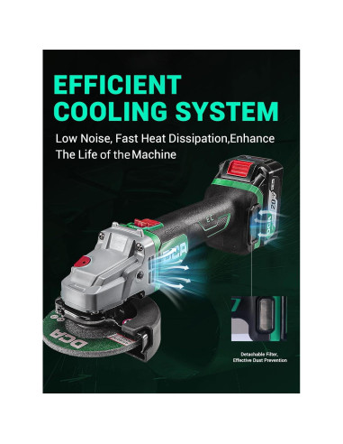 Amoladora Angular DCA 20V 4-1/2" 630W Batería 4.0Ah