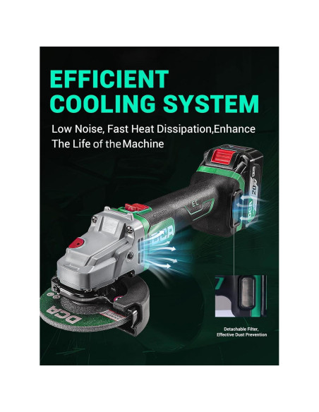 Amoladora Angular DCA 20V 4-1/2" 630W Batería 4.0Ah