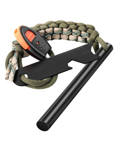 Encendedor de Fuego Clwryviduu Varilla de Ferro 10 cm con Paracord