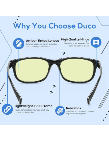 Gafas de Luz Azul DUCO 8016 con Lente Ámbar UV400
