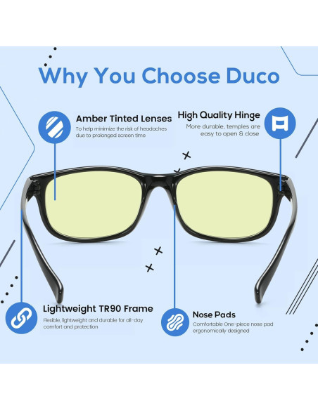 Gafas de Luz Azul DUCO 8016 con Lente Ámbar UV400