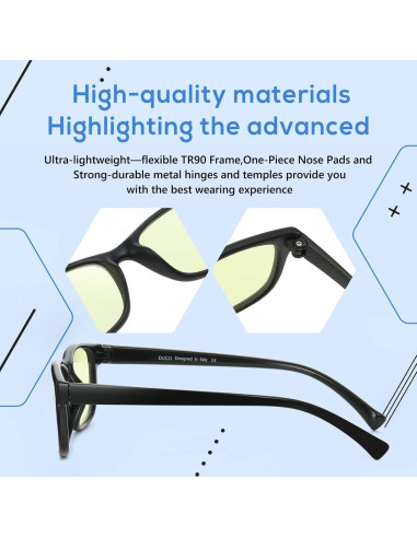 Gafas de Luz Azul DUCO 8016 con Lente Ámbar UV400