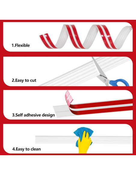 Protector de Esquinas de Pared Yonilarey 6.1m Autoadhesivo Blanco