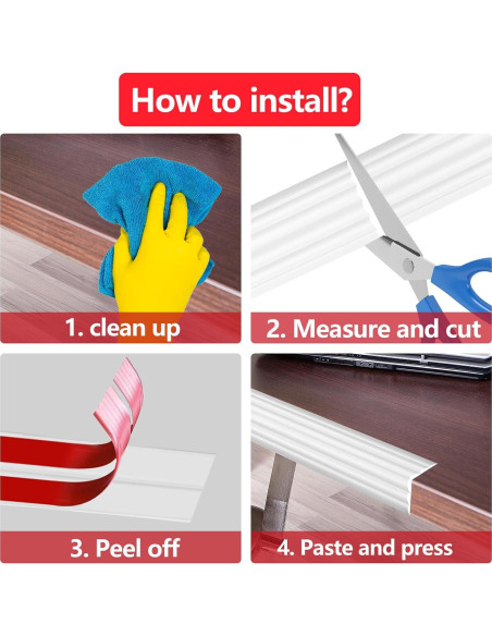 Protector de Esquinas de Pared Yonilarey 6.1m Autoadhesivo Blanco