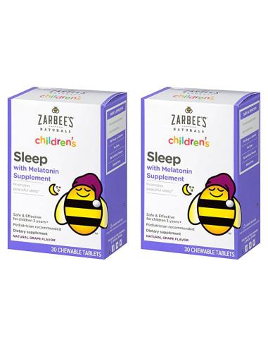 Suplemento de Melatonina Infantil Zarbee's Naturals 30 Tabletas Uva