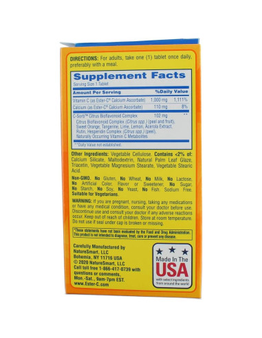 Ester-C Vitamina C 1000 mg Nature's Bounty 90 Tabletas Vegetales