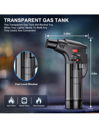 Encendedores de Antorcha TOPKAY 4 Piezas Recargables