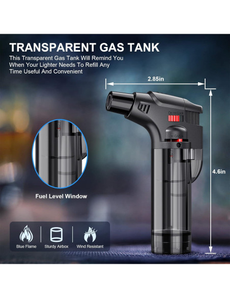 Encendedores de Antorcha TOPKAY 4 Piezas Recargables
