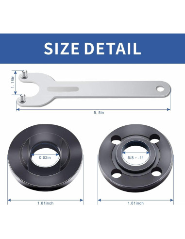 Kit de Llave y Tuercas para Amoladora Fyjbnh 7 Piezas